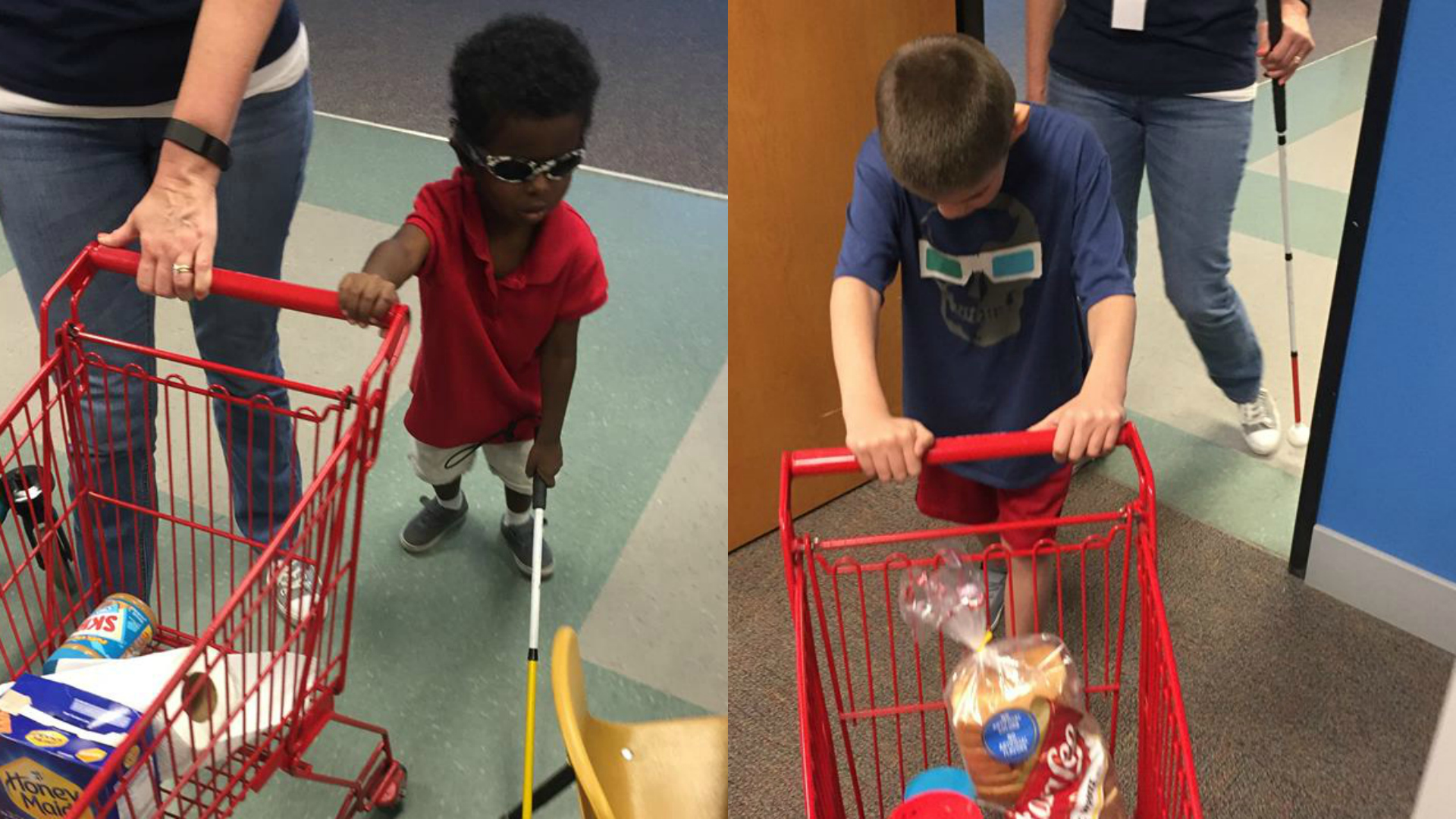 Trader Joe's donated shopping carts help blind children learn important life skill